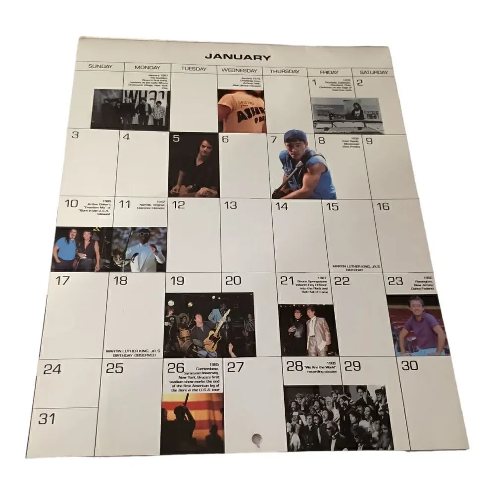Bruce Springsteen 1988 Official Calendar Vintage Wall Decor Large Paper Photos. - Picture 6 of 16